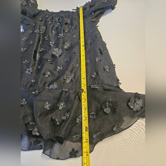 Zara Black Floral Sheer Dress Girls 7year - Picture 4 of 6